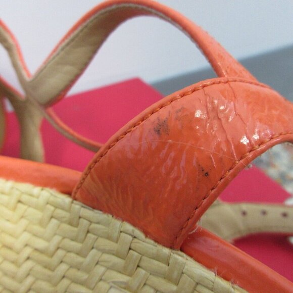 Nine West Wedge Strappy Sandals Women 7 Coral Slingback High Heels Party y2k 496 - Picture 6 of 13